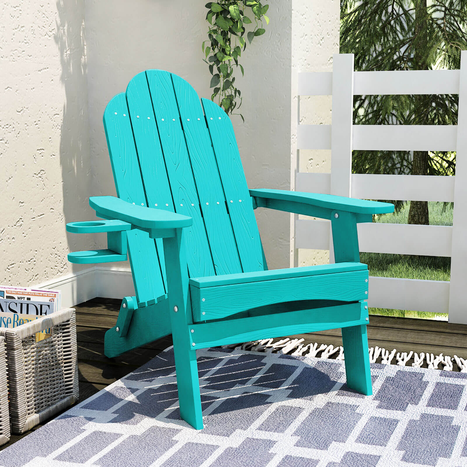 Miranda Foldable Adirondack Chairs with Cup Holders
