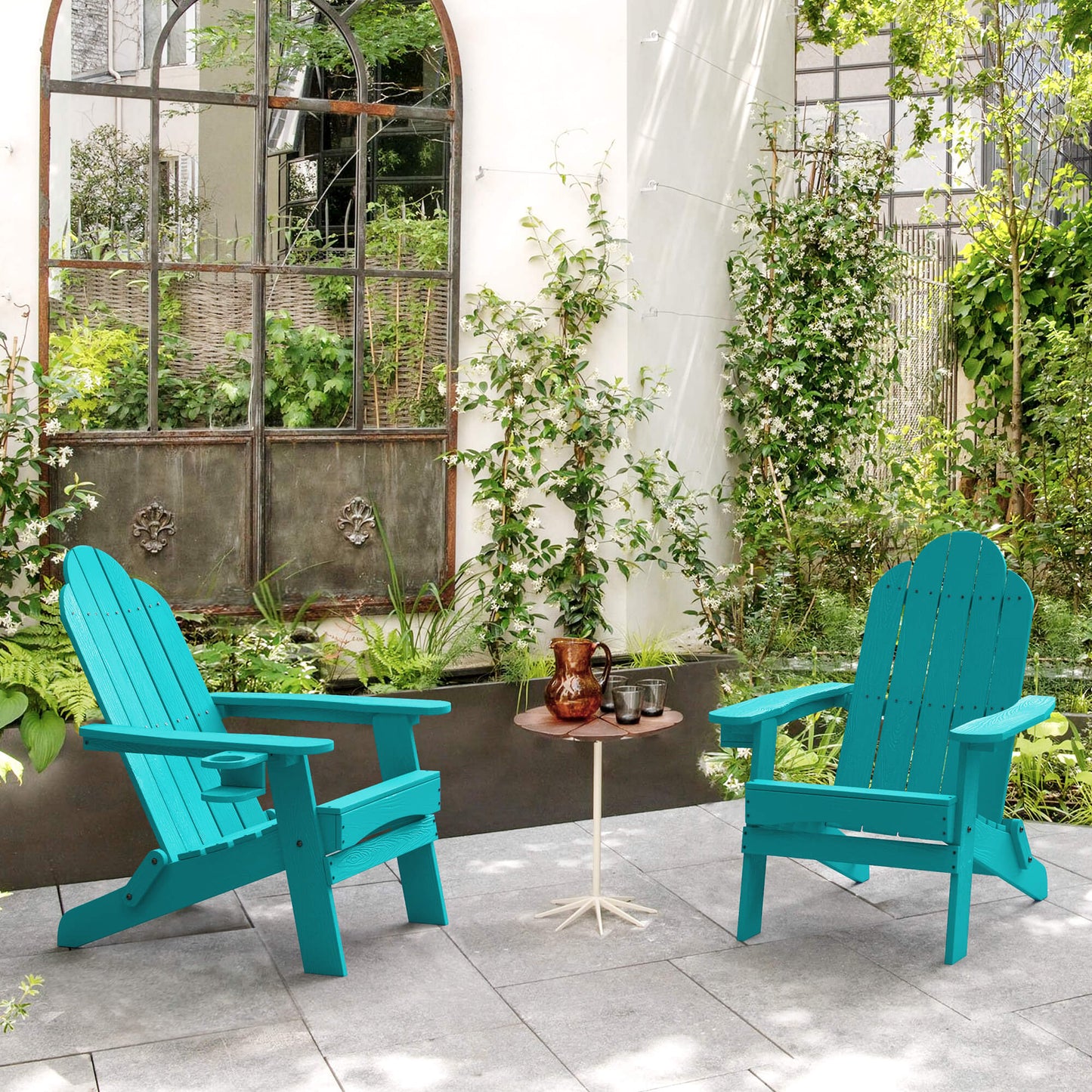 Miranda Foldable Adirondack Chairs with Cup Holders