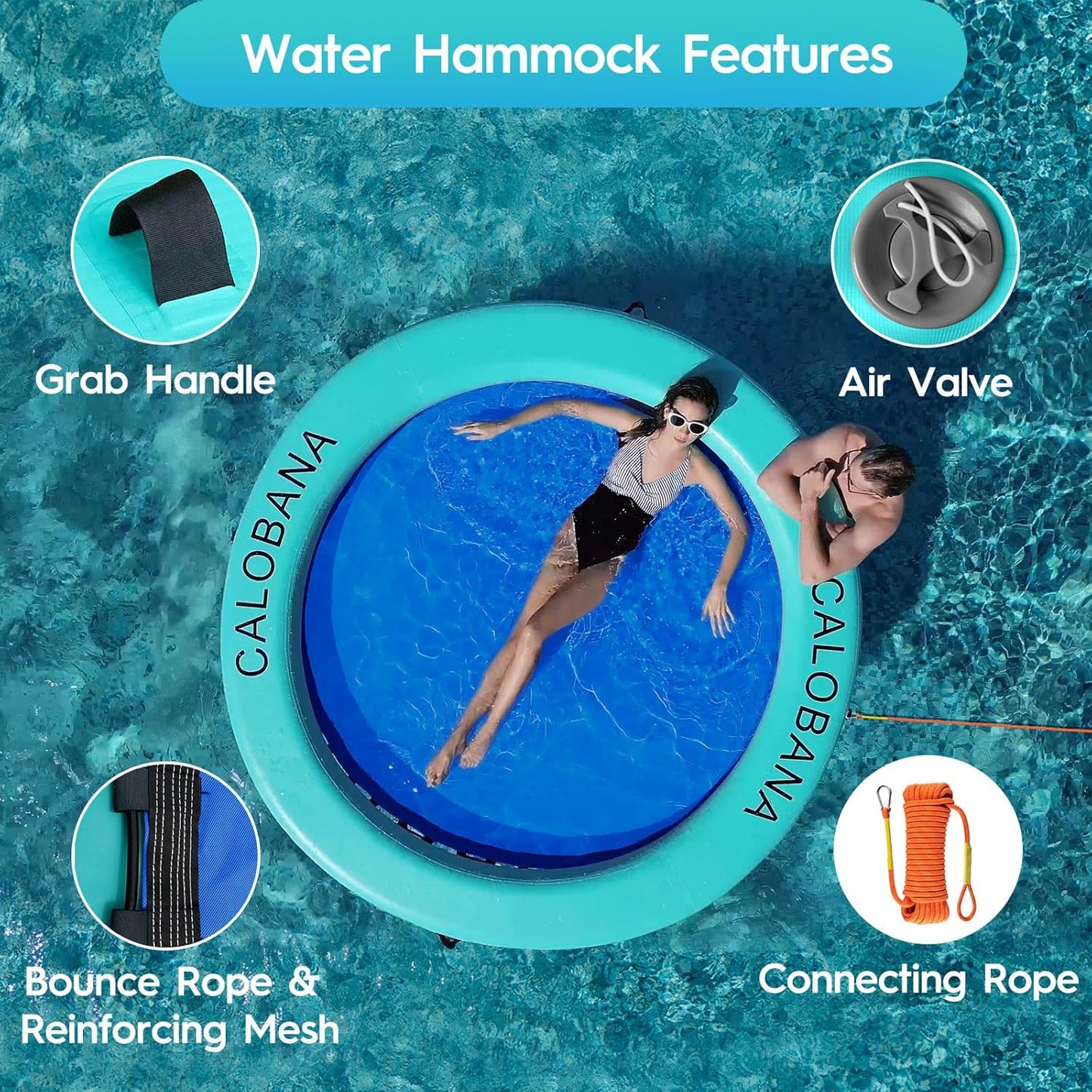 C CALOBANA - Hamaca inflable redonda flotante para agua