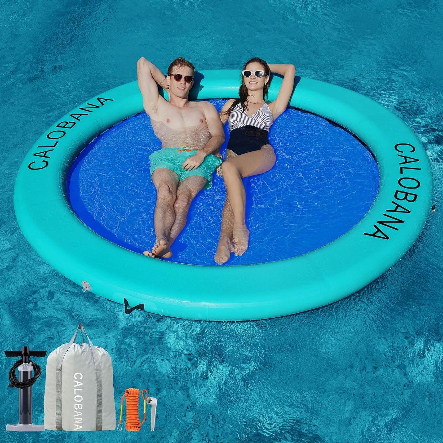 C CALOBANA - Hamaca inflable redonda flotante para agua