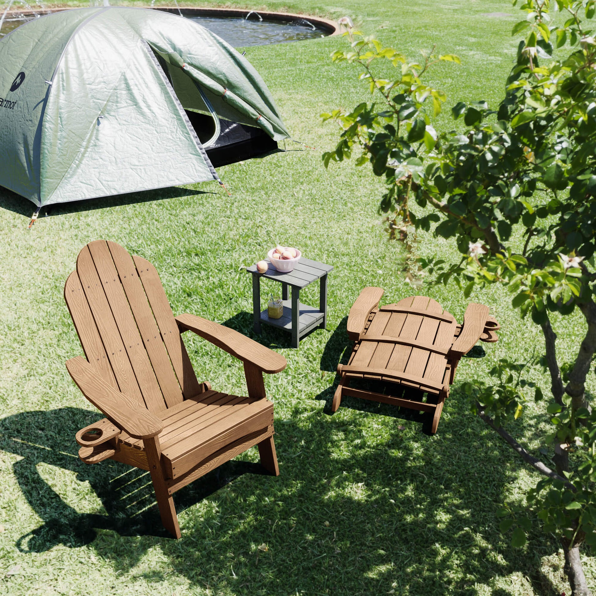 Miranda Foldable Adirondack Chairs with Cup Holders
