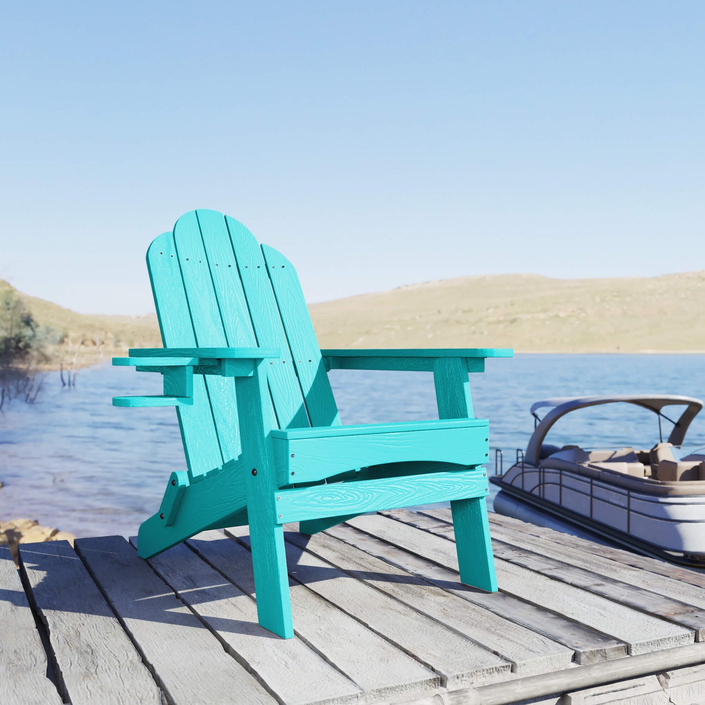 Miranda Foldable Adirondack Chairs with Cup Holders