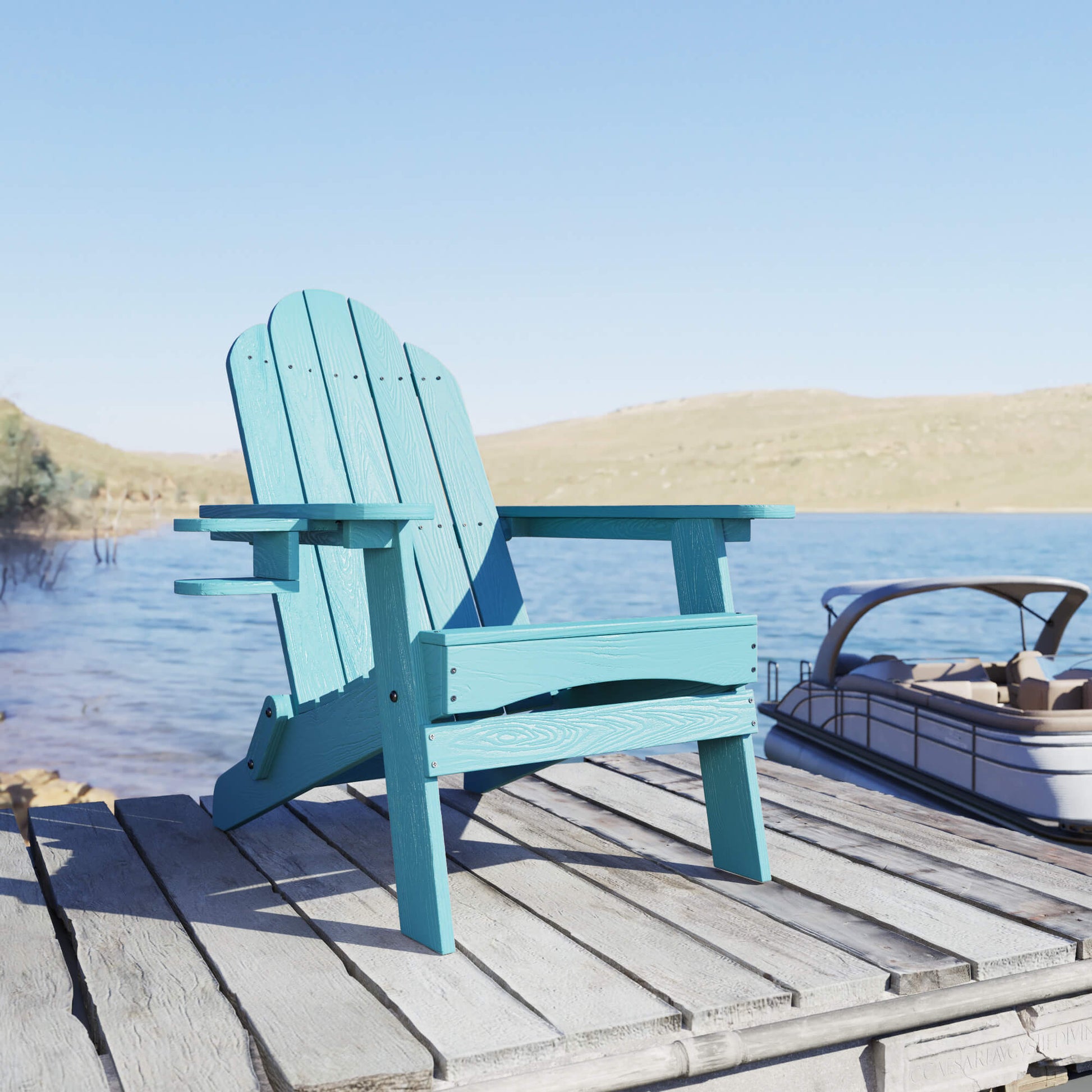 Miranda Foldable Adirondack Chairs with Cup Holders