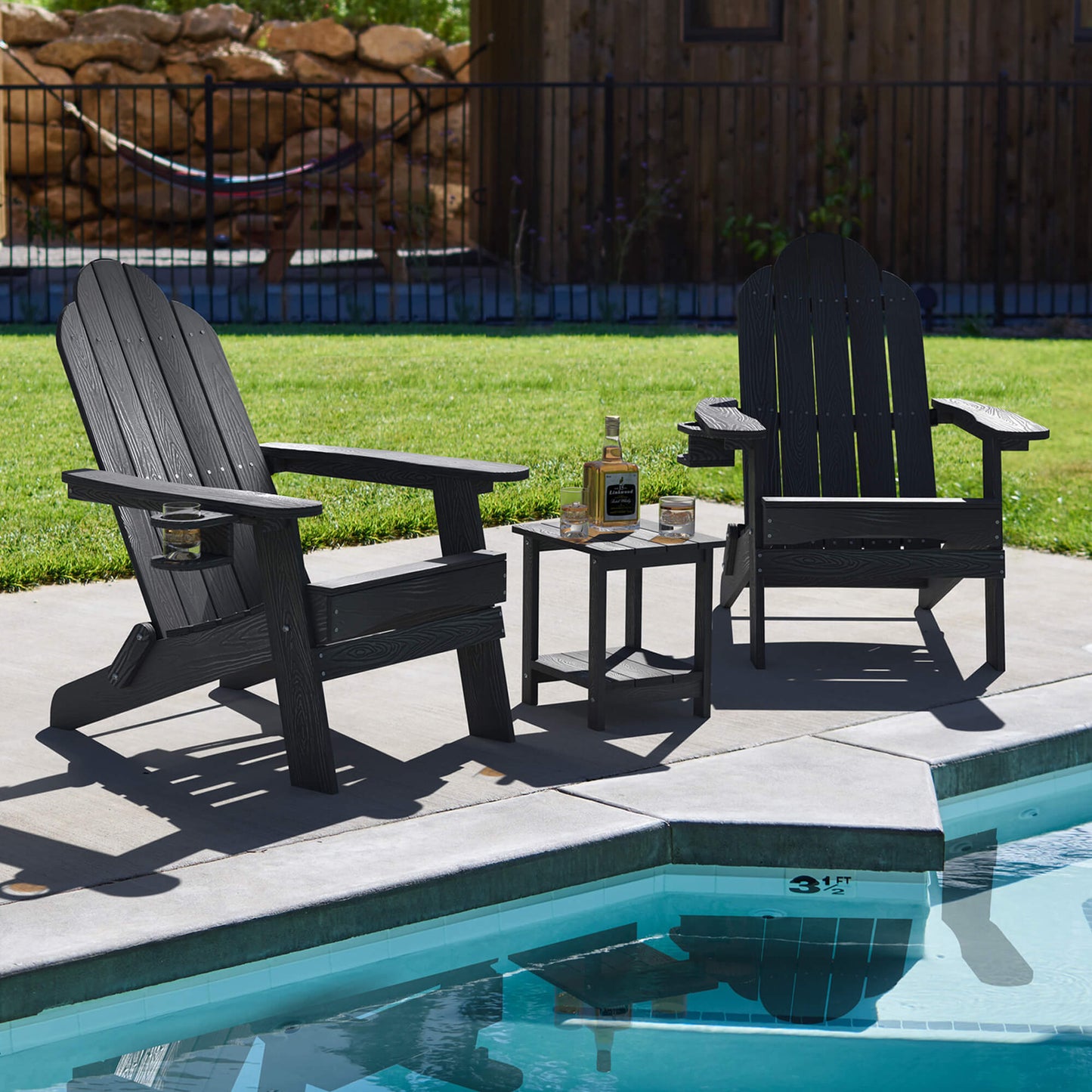 Miranda Foldable Adirondack Chairs with Cup Holders