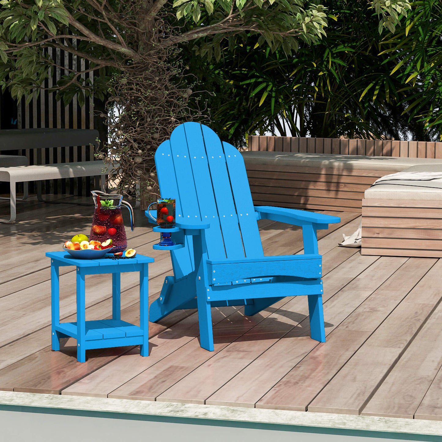 Miranda Foldable Adirondack Chairs with Cup Holders