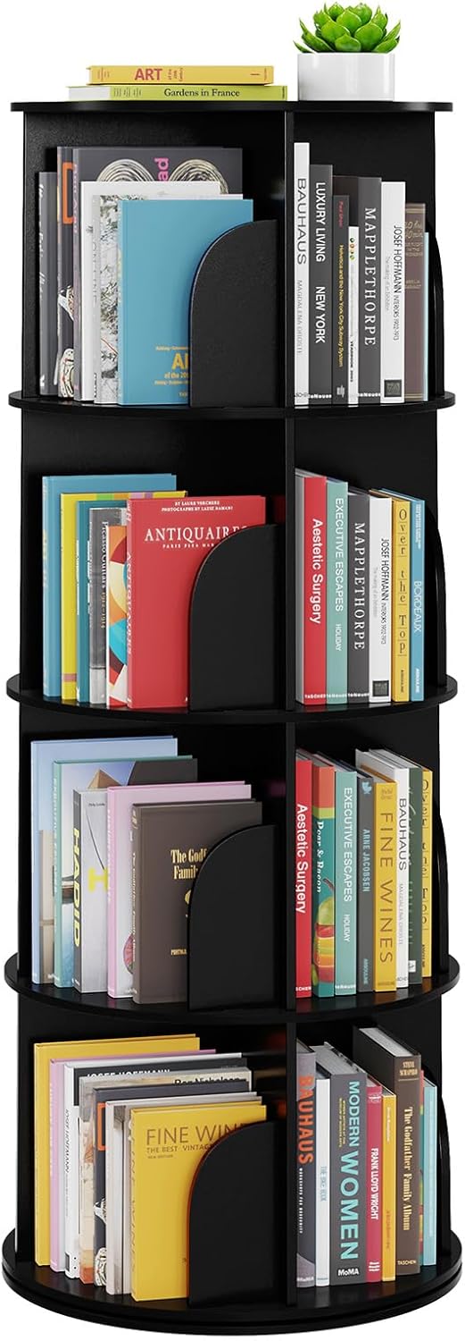 Libreria girevole a 4 livelli, libreria girevole a 360 gradi