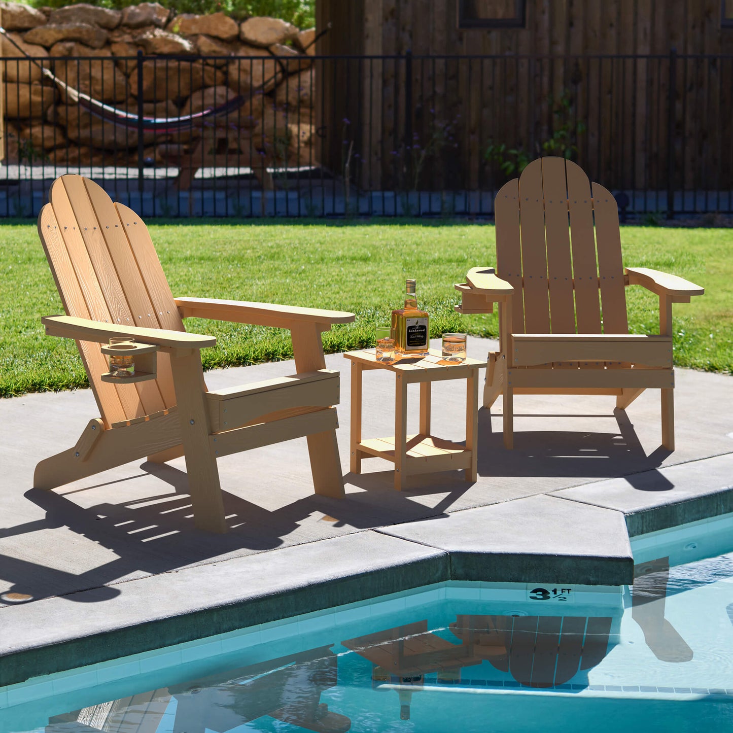 Miranda Foldable Adirondack Chairs with Cup Holders