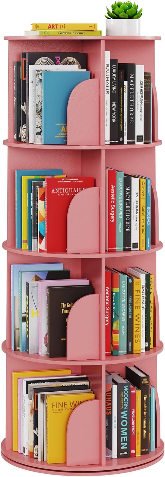 Libreria girevole a 4 livelli, libreria girevole a 360 gradi
