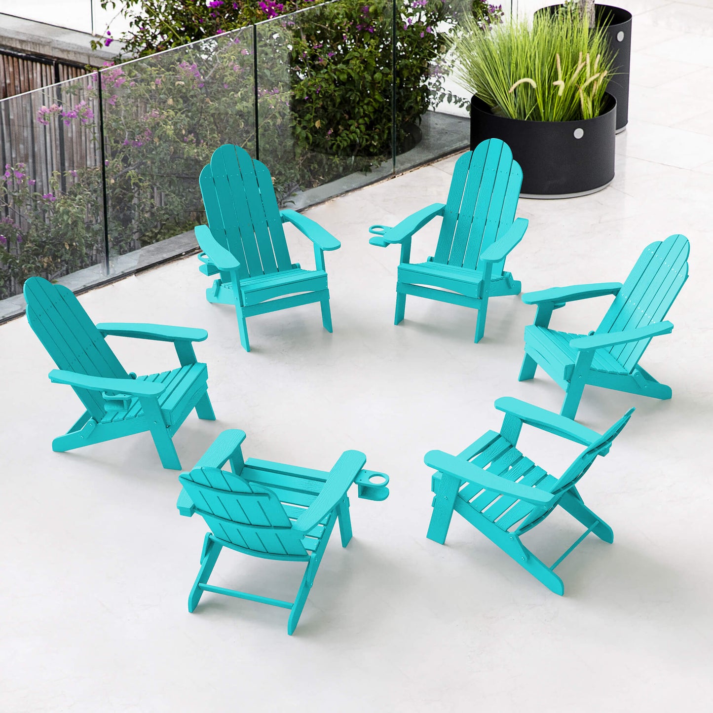 Miranda Foldable Adirondack Chairs with Cup Holders