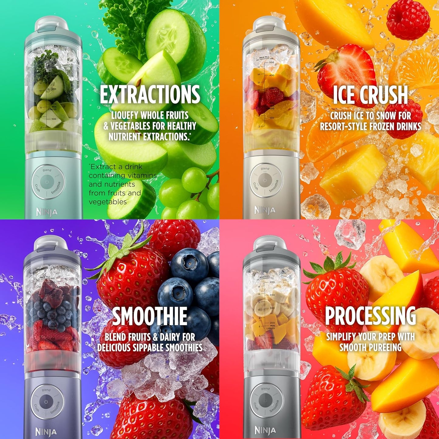 Frullatore Personale Portatile Twist & Go – 3 Programmi, Smoothie e Ghiaccio