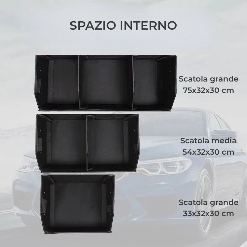 Scatola di immagazzinamento per bagagliaio dell'auto