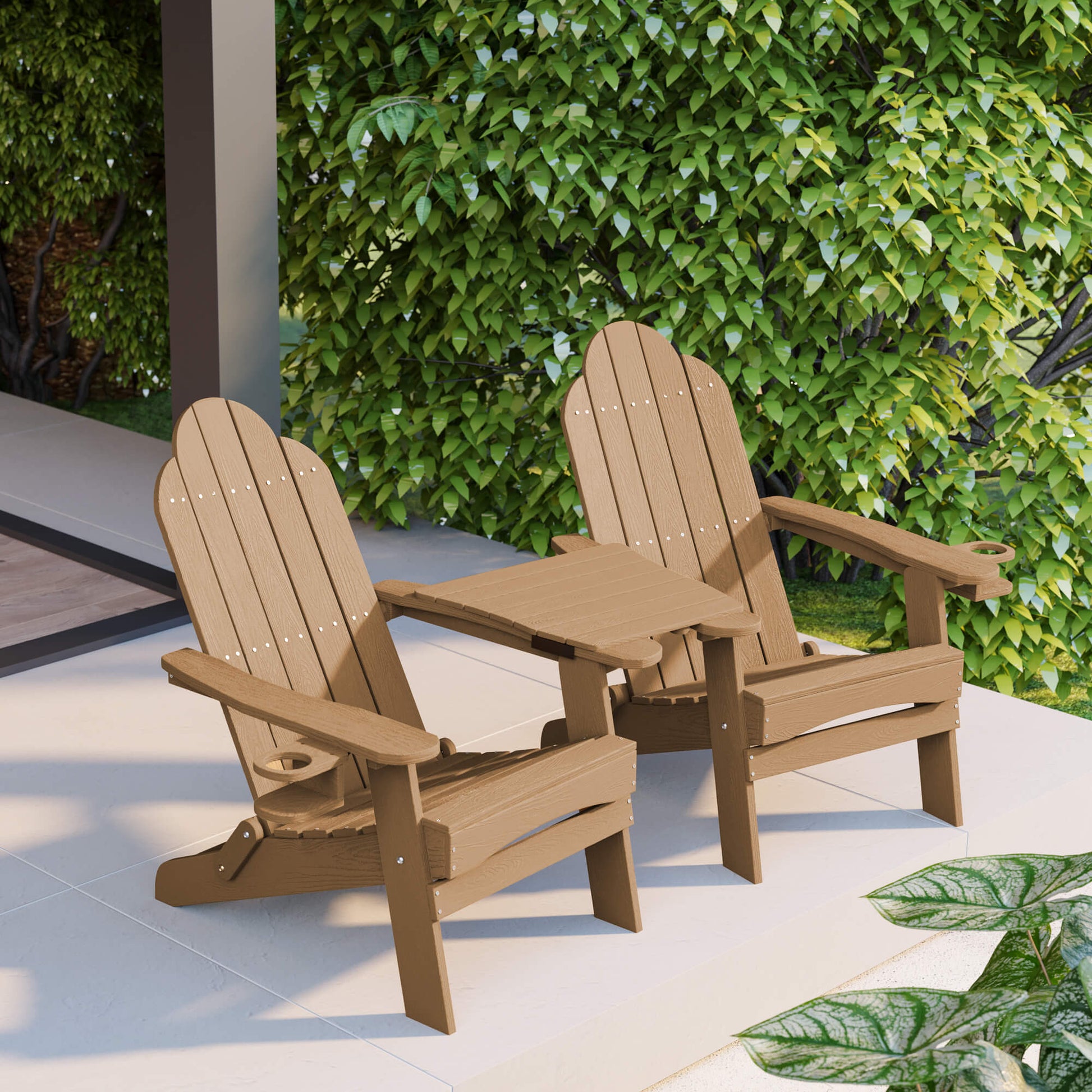 Miranda Foldable Adirondack Chairs with Cup Holders